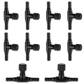Giantree 10 Pcs Aquarium Air Control Valves, Adjustable Black T Shaped Hose Connectors, Single Way Plastic Air Flow Controllers Regulators, Airs Pump Accessories for Fish Tank Control Valves