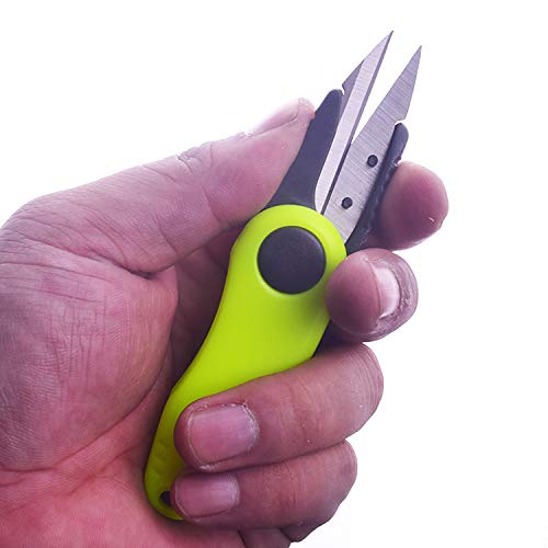 Leyal 2 Pcs Fast Shrimp Shaped Stainless Steel Fish Use Scissors Accessories Folding Fishing Line Cut Clipper Fishing Scissor (Green) - color: Green