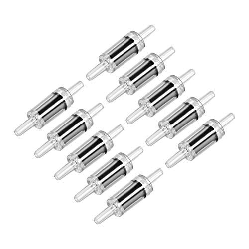uxcell Aquarium Air Pump Check Valves Black Clear Plastic One Way Non-Return Check Valve for Fish Tank 10Pcs