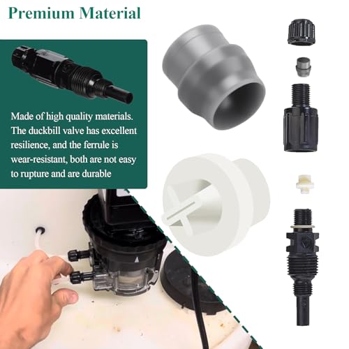 MCCVDB0 Check Valve Duckbill & 10 Pcs UCAK200 1/4" Ferrule, Fits MCCP202 Tube, Compatible with Sten-ner 45, 85, 100 & 170 Series Adjustable & Fixed Pumps, for Regular Maintenance of Pump, 10 Pcs - style: Combo