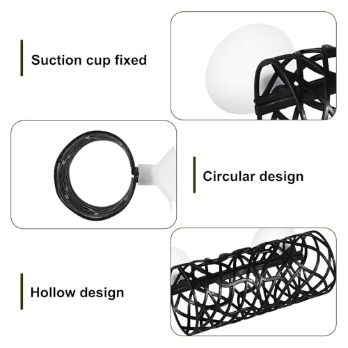 MiOYOOW Betta Fish Tunnel, Hollow Fish Resting Tube Suction Cup Mounting Fish Hide Shelter for Small Fish Shrimp Betta - color: Black