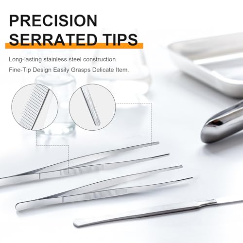 Yaomiao 4 Packs 12 Inch Bar Tweezers Silver Cocktail Tongs Long Garnish Tweezers Stainless Steel Bartender Kitchen Cooking Tongs for Cocktail Food Fruit Korean BBQ Bartender Chef, Multi-use - color: Silver, size: 12 Inch