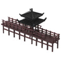 Miniature Pavilion Model Chinese Style Bridge Ornament for Aquarium and Bonsai Decor Compact Ancient Architecture Statue for Micro Landscape