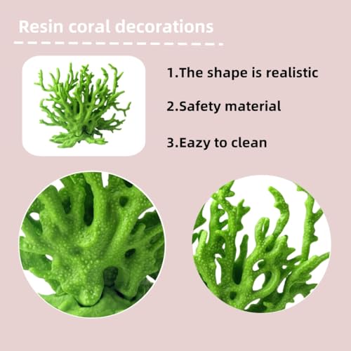 Fish Tank Decorations,Aquarium Corals Decoration, Aquarium Ornaments, Fish Tank Coral, Aquarium Corals Decoration, Fish Decorations for Aquarium (Green, Medium) - color: Green