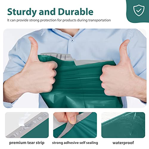 Fuxury Poly Mailers 12x15.5 Inch 100 Pcs, Waterproof Shipping Bags for Clothing, Strong Adhesive Shipping Envelopes for Small Business, Self Seal Mailers Poly Bags Mailing Envelopes Forest Green - color: Forest Green, size: 12x15.5" 100pcs