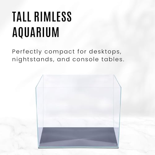 UNS Ultra Clear Rimless Tank - 5.8GAL | 22.1L - 14.17x8.66x11.02 | 36x22x28 CM, 5mm Glass Thickness, Leveling Mat Included - Low Iron, High Clarity Fish Tank w/ 45° Mitered Edge - [5T] - size: [5T] - 5.8 Gal - 14.17 x 8.66 x 11.02 in