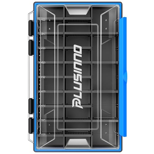 PLUSINNO Tackle Box Organizer, 1/2 Packs Waterproof Tackle Trays, Fishing Tackle Box with Removable Dividers, Fishing Box Tackle Trays and Terminal Tackle Storage - style: New -1 Pack