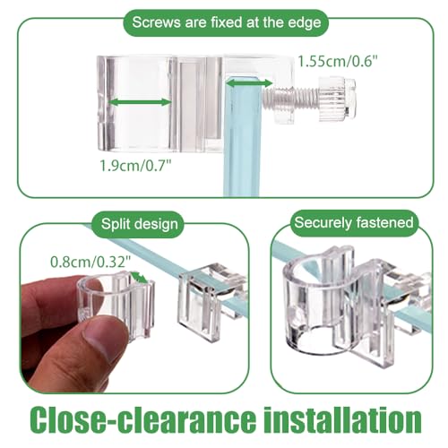 DONGKER Aquarium Plant Holder,6 PCS Reusable Fish Tank Hanging Plant Cups for 0.39"/0.3"-0.6" Aquarium Tank Glass Thickness - color: M