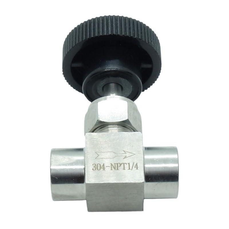1 Piece Stainless Steel 304 Instrument Gas Needle Valve 1/4" NPT Female x 1/4 NPT Female - size: Straight 1/4" NPT F x F