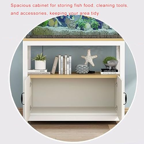 Ornate Aquarium Stand with Storage - Heavy-Duty Fish Tank Base for 30-65 Gallon Tanks, Open Shelf for Decor, Pet Supplies Organizer(White,60x40x70cm/24x16x27.5") - color: White, size: 60x40x70cm/24x16x27.5"
