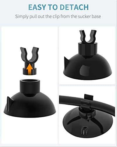 Pawfly Aquarium Suction Cup Clips for Standard 3/16" ID Airline Tubing Black Air Hose Holder Clamp Accessories for Fish Tank Aeration Setup, 20 Pack - color: Black