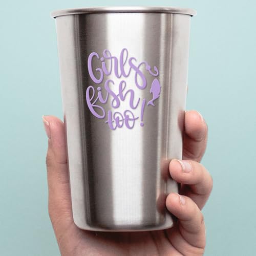 Decal Stickers of Girls Fish Too (Lavender Purple) (Set of 2) Premium Waterproof Decal Stickers for Laptop Phone Accessory Helmet Car Window Mug Tuber Cup Door Wall Decoration - BICVER1c33530LA0124 - color: Lavender Purple, size: 2.8'' x 3.1''