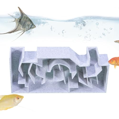Aquarium Tunnel - Shrimp Maze, Underground Cave Habitat, Fish Tank Corner Shelter, Multi Hole Crab Catfish Refuge | Aquarium Wall Corner Tank Bottom Area for Aquatic Hiding Use