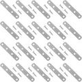 20PCS Heavy Duty Straight Brace 4 Inch Flat Brackets Stainless Steel Mending Plates, Repair Fixing Joining Metal Bracket for Wood with Screws - size: Silver 4" x 0.8"