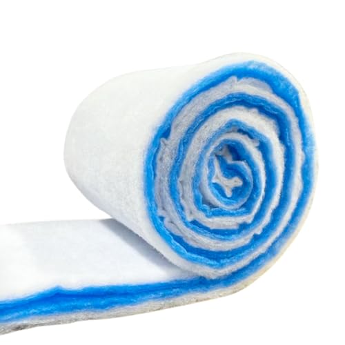 Filter Floss, Polishing Filter Pad for Fish Tank & Aquarium Filters - White/Blue - 2'x10' (20 sq. ft.) - size: 2'x10' (20 sq. ft.)