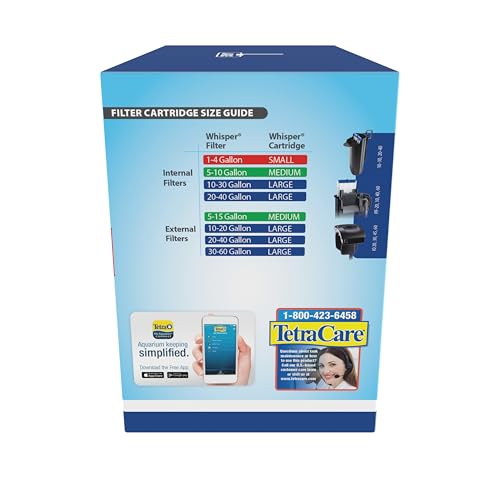 Tetra Whisper Bio-Bag with Stay Clean, Large Filter Cartridges for Aquariums, 4 Count, Unassembled, Fits Tetra Whisper Fish Tank Filters 10-30 Gal, 20-40 Gal, PF-20, 30, 40, 60, IQ 20, 30, 45, 60 - size: 4 Count, style: With Stay Clean