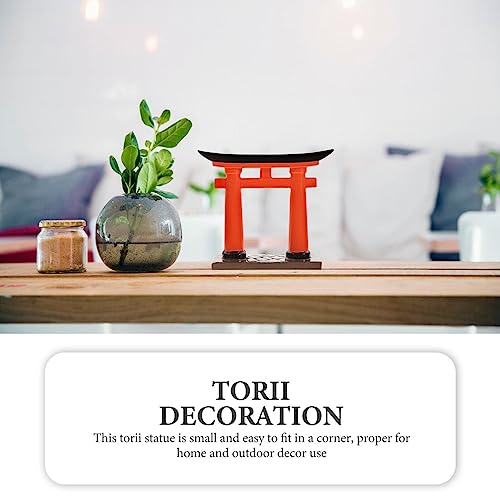 HANABASS Japanese Torii Gate Miniature Shrine Fairy Garden Decor Zen Garden Japan Torii Gate Bridge Landscape Ornament for Aquarium Fish Tank Decor
