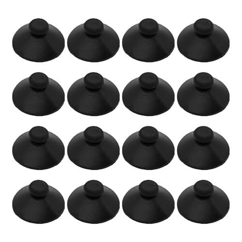 16PCS 20mm Dia Black Aquarium Suction Cup Clips, Soft Rubber Fish Tank Attachments for Pump Lines, Overhead Tube Organization and Aeration Setup - size: 16PCS 20mm