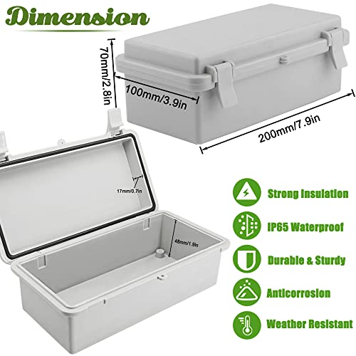 Sunnyglade ABS Plastic Dustproof Waterproof IP65 Junction Box Universal Durable Electrical Project Enclosure with Lock (3.9"x7.9"x2.8") - size: 3.9"x7.9"x2.8"