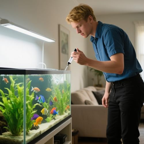 Aquarium Vacuum, Gravel Cleaner, 1.57x6.3 Inches Manual Pump Tool Suction Filter with Waste Remover Function, Ideal for Fish Tank Cleaning, Turtle Ponds, Freshwater Maintenance