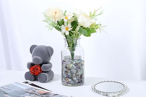 Fluorite Crystal 1lb Crystal Aquarium Gravel Polished Tumbled Stones Irregular Shaped Crystal Chips Bulk Natural Gemstone Rocks Vase Filler Fish Tank Gravel Outdoor Decoration - color: Fluorite, size: 1Pound-（0.2"-0.28"）