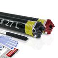 Pair of 2" Garage Door Torsion Springs Set with Non-Slip Winding Bar & Gloves,High Precision Electrophoresis Black Coated, for Replacement & Installation, MIN 16,000 Cycles (0.207x2''x27'') - size: 0.207X2"X27"