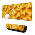 Cheese Slice Large Gaming Desk Mat,Rubber Non-Slip Fun and Whimsical Mouse Pad,31.5x11.8x0.12in Extended Sweet Food Mousepad,Game Lover Mice Pads Gifts,Office Home Deskmat Decor - color: Cheese