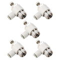 5Pcs Push to Connect Air Flow Control Valve, White 5/16in Tube OD x 1/2" Male Thread 90 Degree Elbow Speed Control Valve Pneumatic Connector Quick Fittings - size: Male Thread G1/2 x White (5pcs)