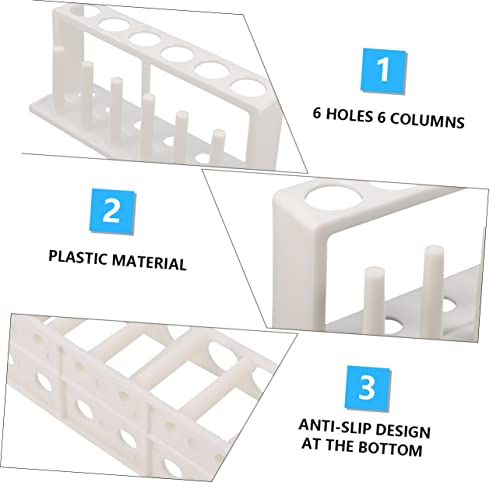 ULTECHNOVO Portable Plastic Test Tube Holder Rack Water Quality Test Tube Organizer for School Laboratory - Design for Stability White