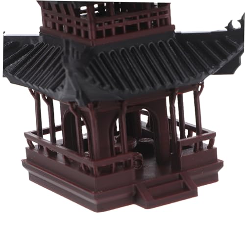 MAGICLULU Mini Aquarium Pavilion Mini Chinese Building Statue Fish Shelter Aquarium Castle Ornament Decor Fish Tank Bonsai Ornament