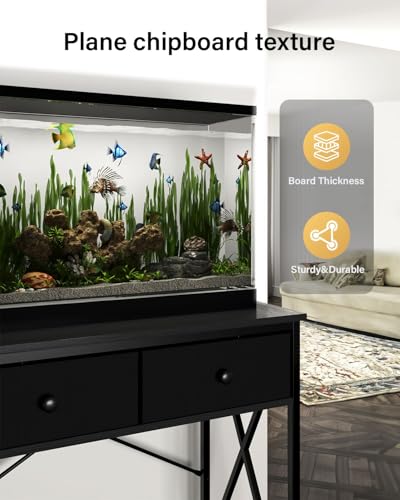 Fish Tank Stand 10 Gallon: Sturdy Aquarium Stand with Accessories Storage - Metal Fish Tank Table for 5-10 Gallon Reptile Breeder Turtle Terrarium - 19.4"X11.5" Weight Capacity 220 lbs