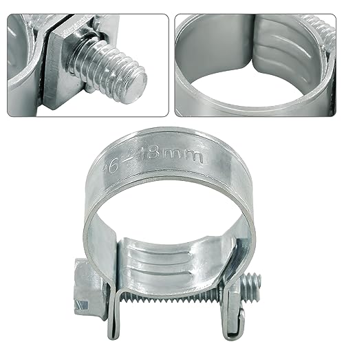 12pcs Gas Line Clamp(16-18mm), Zinc Plated Mini Fuel Hose Clamp Adjustable Tube Clamp for Pipe Fuel Line - size: 16-18mm