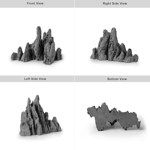 FZONE Aquarium Rocks Aquascaping, Micro Resin Seiryu Rock for Aquascaping - size: 05 Seiryu Stone: 5.11" × 2.75" × 3.54"