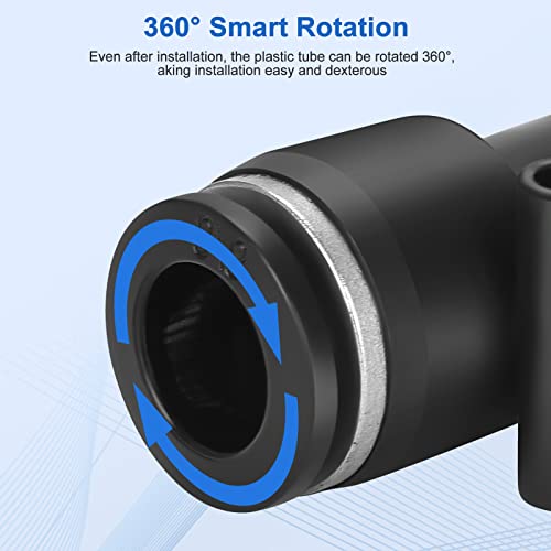 12 Pcs Push to Connect Fittings 3/8 Inch Tube OD x 1/4 Inch NPT Thread Pneumatic Male Straight and Elbow Quick Connect Air line fittings - size: 3/8"OD x 1/4"NPT