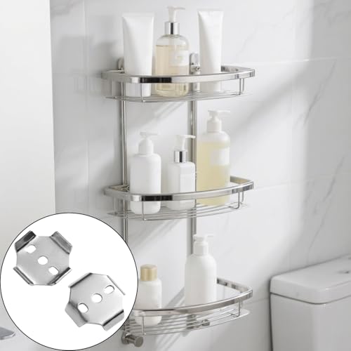 2pcs Towel Bar Replacement Parts, 39x39mm Stainless Steel Square Buckle Wall Bracket Towel Bar Base Spacers Fixing Piece Screws Bathroom Mounting Hardware Kit for Towels Rod Accessories
