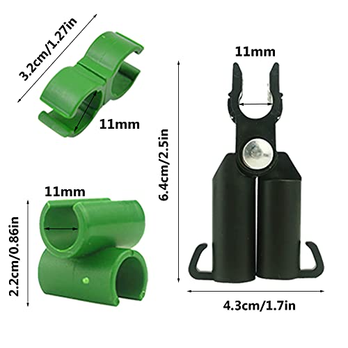 Orgrimmar 50PCS Connector Clip Set for 11mm Plant Trellis Gardening Stakes | Include A-Type Connecting Pipe, Joint Buckle Clip, Universal Buckle