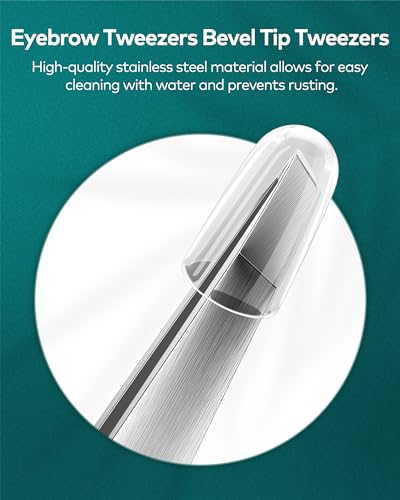 MR.GREEN Tweezers,Professional Precision Eyebrow Tweezers for Women and Men, Tweezers for Facial Hair Women, Stainless Steel Slanted Hair Removal Tweezers, Eyebrow Plucker, Ingrown hair tweezers - color: Sliver