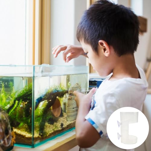 2 Pack PS Plastic Fish Feeders, Tank Feeding Tray with Suction Cup, Artemia Clear Floating Fish Tank Dish Tray, Tank Divider Supplies