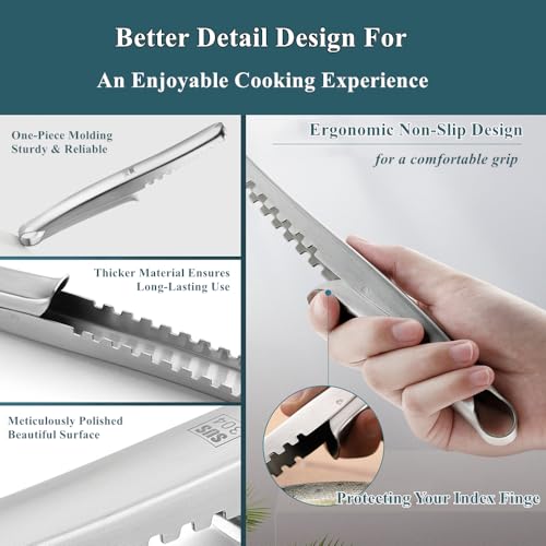 2PCS Fish Scaler, Thickened Stainless Steel Fish Scale Remover, Efficient Fish Scaler Remover No Mess, Sturdy Fish Descaler Tool with Non-Slip Handle, Fish Scaler Tool, Fish Scraper