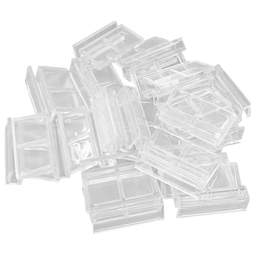 Hordion 20pcs Aquarium Lid Clip, 6mm Clear Acrylic Fish Tank Lid Holder Aquarium Glass Cover Clips for Rimless Aquarium Fish Tank - size: 6mm