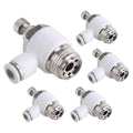 5Pcs Push to Connect Air Flow Control Valve, White 5/16in Tube OD x 1/2" Male Thread 90 Degree Elbow Speed Control Valve Pneumatic Connector Quick Fittings - size: Male Thread G1/2 x White_Standard (5pcs)
