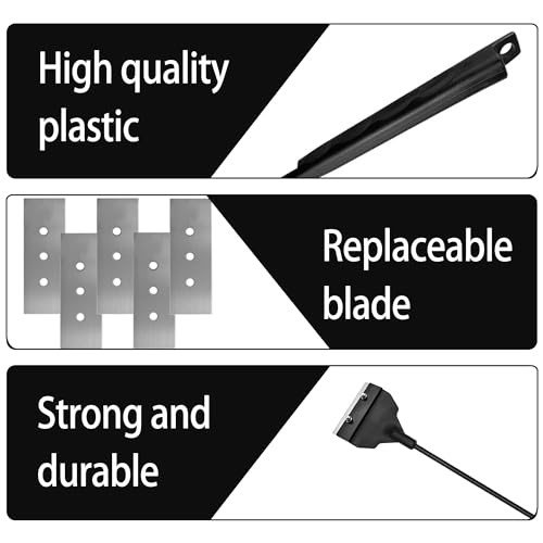 Aquarium Algae Scraper, 25.59 inch Length, 6 Replaceable Blades, Black（65cm/25.59in