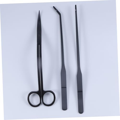3pcs Fish Tank Water Grass Scissors Set Tweezers Brush Long Handle Easy to Use for Plant Care