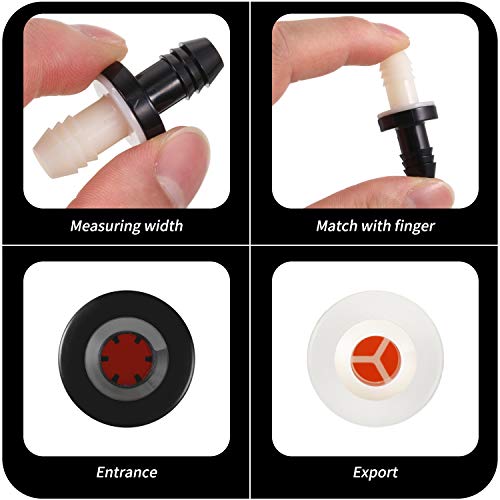 6 Pieces One Way Inline Check Valve Bulk 3/8 Inch 10 mm ABS Plug-in Check Valve Fuel Water Gas Air One-way for Liquids and Gas