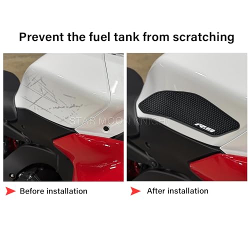 for Yamaha YZF-R9 2025- Fuel Tank Pads YZF R9 Rubber Anti-Slip Traction Stickers Decals Accessories (Left and Right) - color: Left and Right