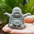 OwMell Japanese Jizo Monk Statue, Buddha Jizo Figurine Memorial Aquarium Statue Ornament - Laughing Buddha Small - color: Laughing Buddha Small