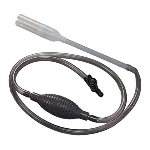 Aquarium Water Changer, Manual Multifunction Siphon Gravel Vacuum Cleaner with Flow Control Valve and Securing Clip, for Medium and Large Fish Tanks, 2.4m Flexible Rubber Hose