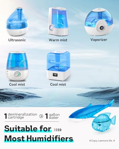 Leemone Humidifier Cleaner Float Shark & Fish -Humidifier Accessories Compatible with All Humidifiers and Fish Tanks(6 Pack) - color: Blue Fish-6p