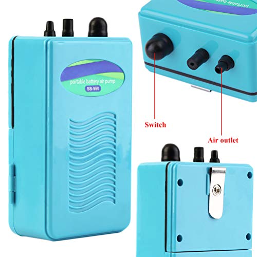 Portable Aquarium Air Pump 2 D Batteries Operated Backup Fish Tank Air Bubbler Power Outage Aerator Emergency Oxygen Diffuser Fish Savior
