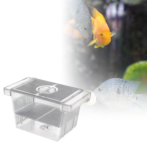 Fish Breeding Isolated Box Float Hatching Separation Acrylic Hatching Box Fish Tank Hatchery for Clownfish Guppy, S - size: S
